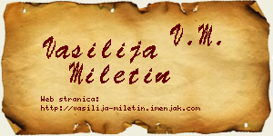 Vasilija Miletin vizit kartica